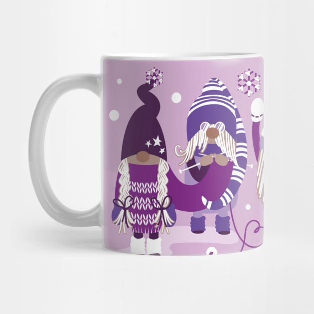 Let it gnome // spot // monochromatic violet little Santa's helpers preparing for Christmas by SelmaCardoso